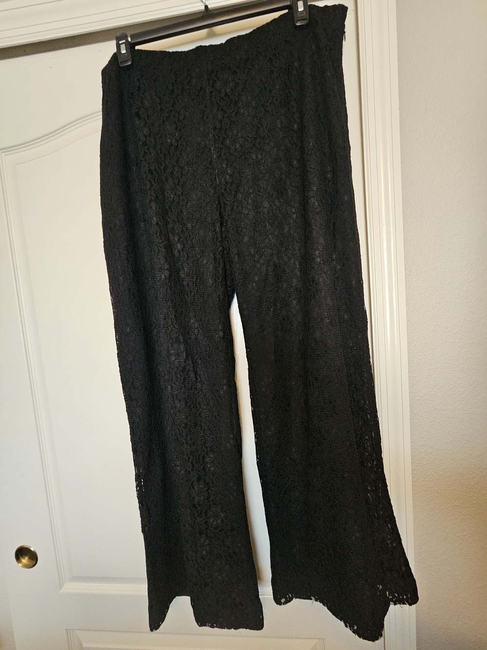 Coldwater Creek Black Lace Wide-Leg Pants